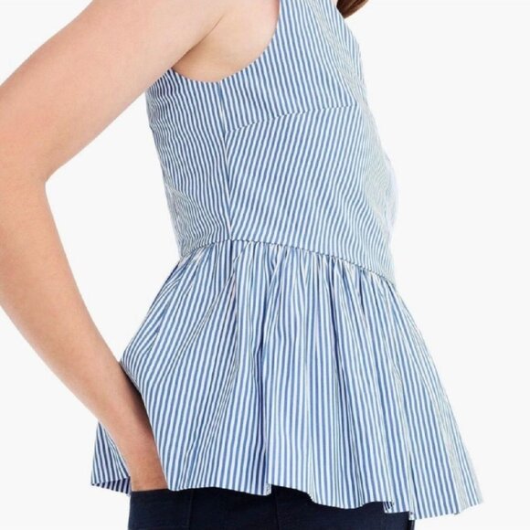 J. Crew Striped Sleeveless Poplin Cotton Top *Size 2* - Picture 2 of 8